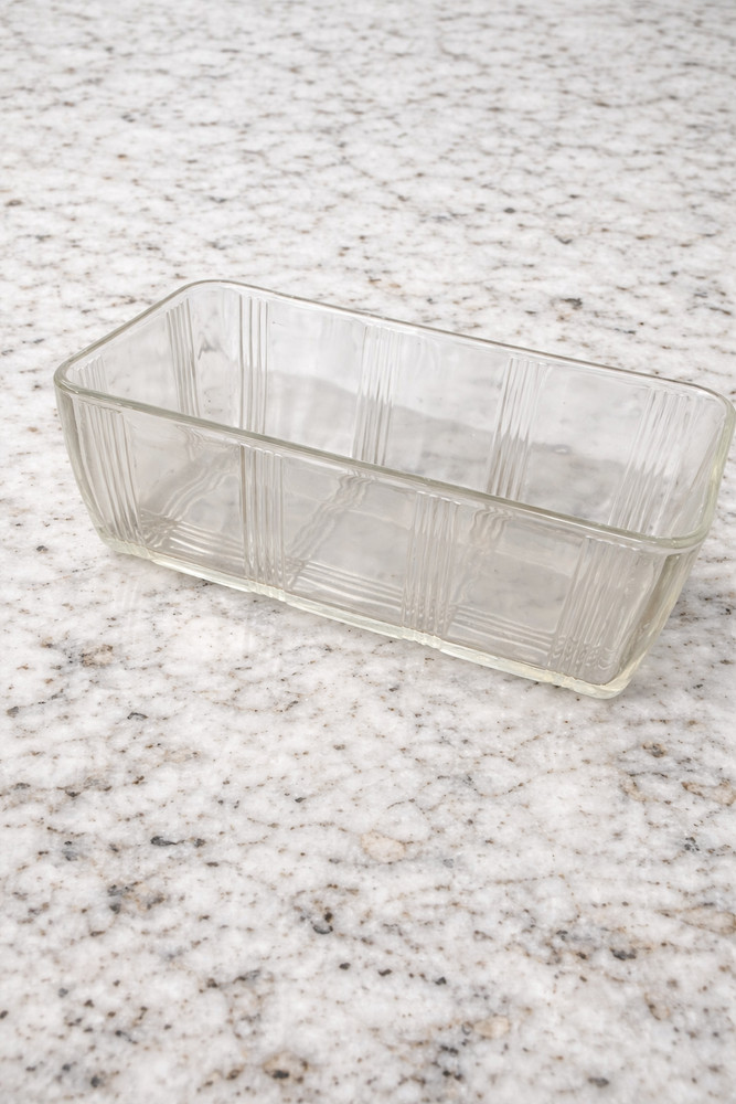 Vintage Clear Glass Loaf Pan Ribbed Baking Dish Rectangular Bread Pan Kitchenwar