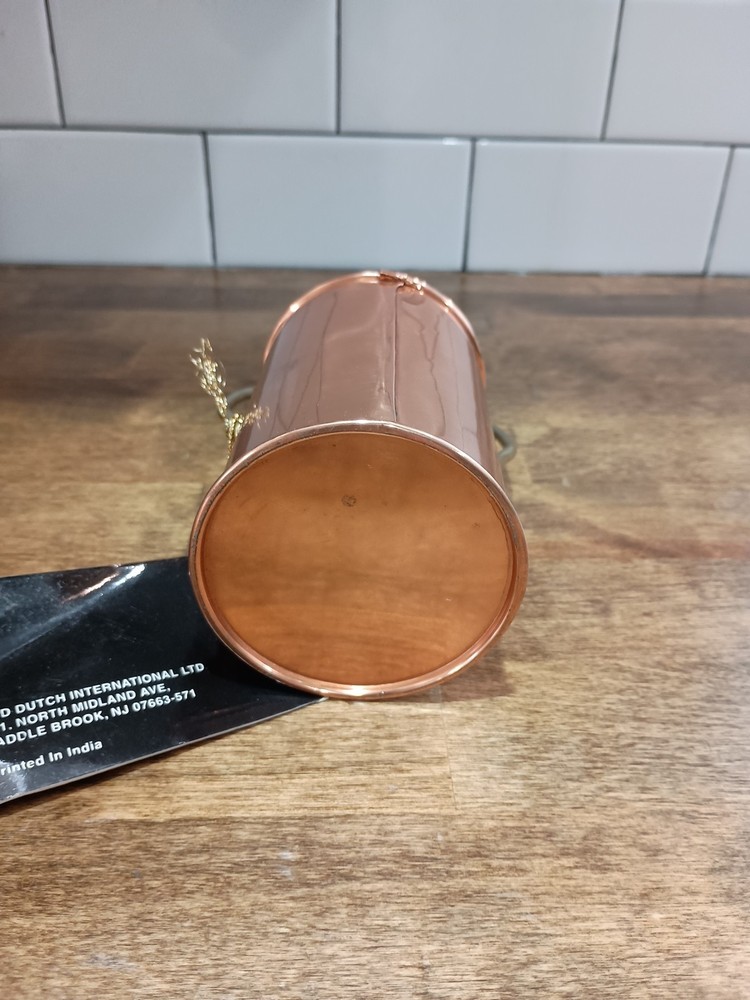 Solid Copper w/Brass, “Brushes” Cup Pitcher Holder w/ Handle by Old Dutch Design