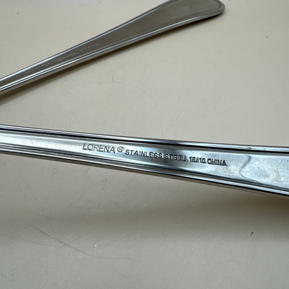 Lorena Oval Thread Oversized Solid Salad Serving Set Flatware 18/10 Stainless