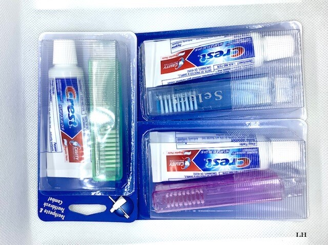 Toothpaste Crest & Toothbrush Set ( 3 Pack Travel size )