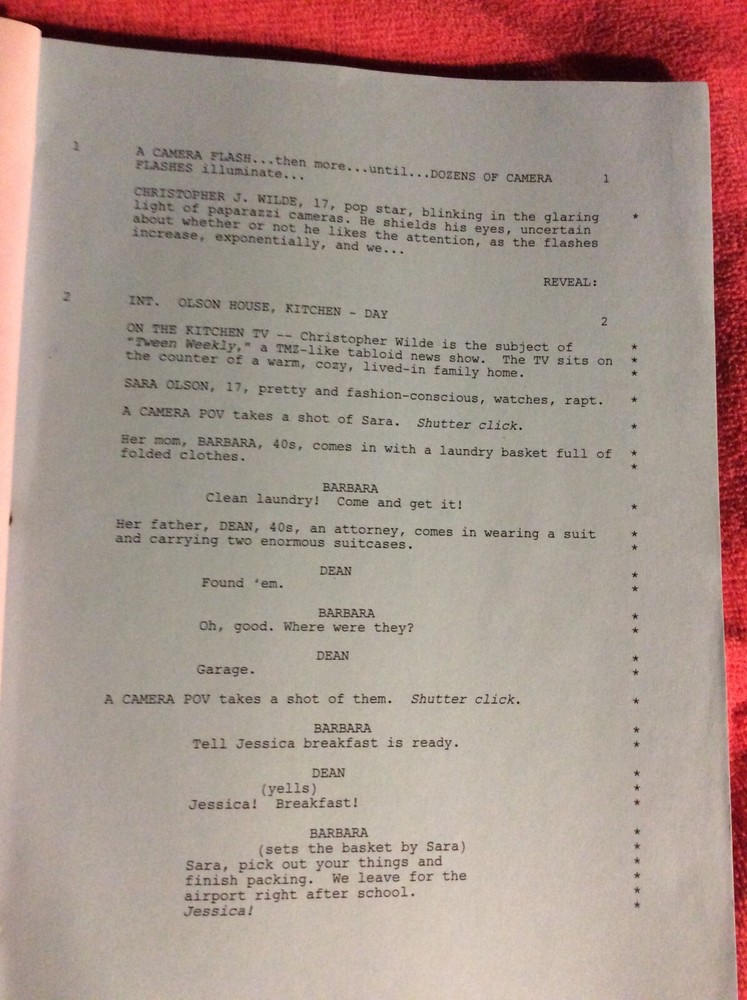 ORIGINAL SCRIPT STARSTRUCK STERLING KNIGHT BRANDON SMITH DANIELLE CAMPBELL
