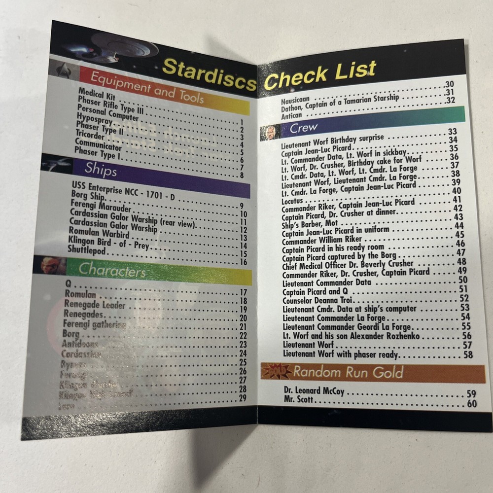 1994 Star Trek The Next Generation Stardiscs Launch Edition Packet