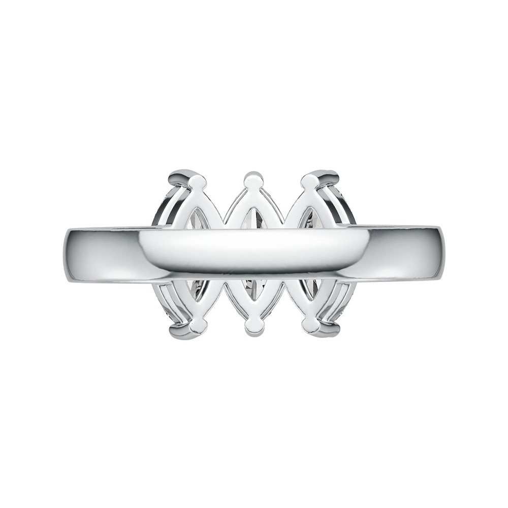 Sterling Silver Semi Mount Ring Setting Marquise MQ 10X5mm 3-Stone Ring
