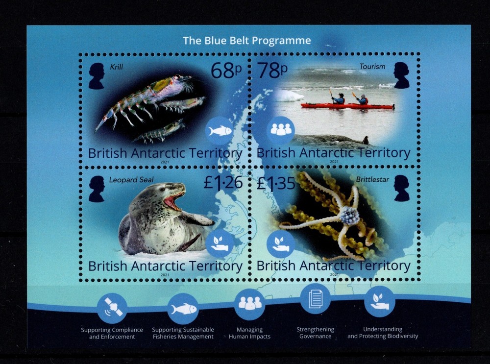 BRITISH ANTARCTIC TERRITORY 2021 COMPLETE YEAR SET: 4 SETS + 1 MINISHEET MNH