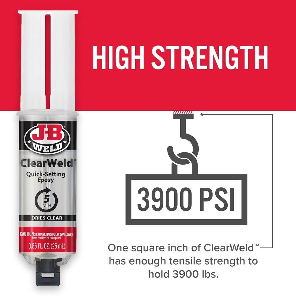 Versatile ClearWeld Epoxy Syringe - Fast 25ml Bonding Solution for All Surfaces
