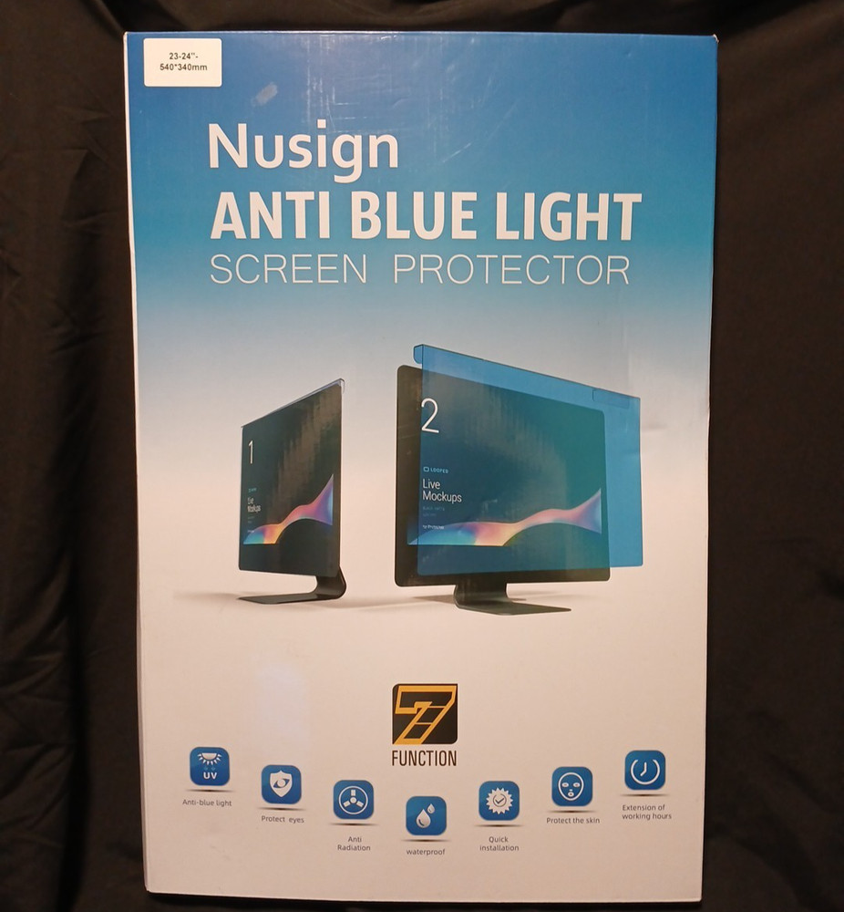 NUSIGN 23-24" Easy Hang Blue Light Blocking Screen Protector Panel for Desktop