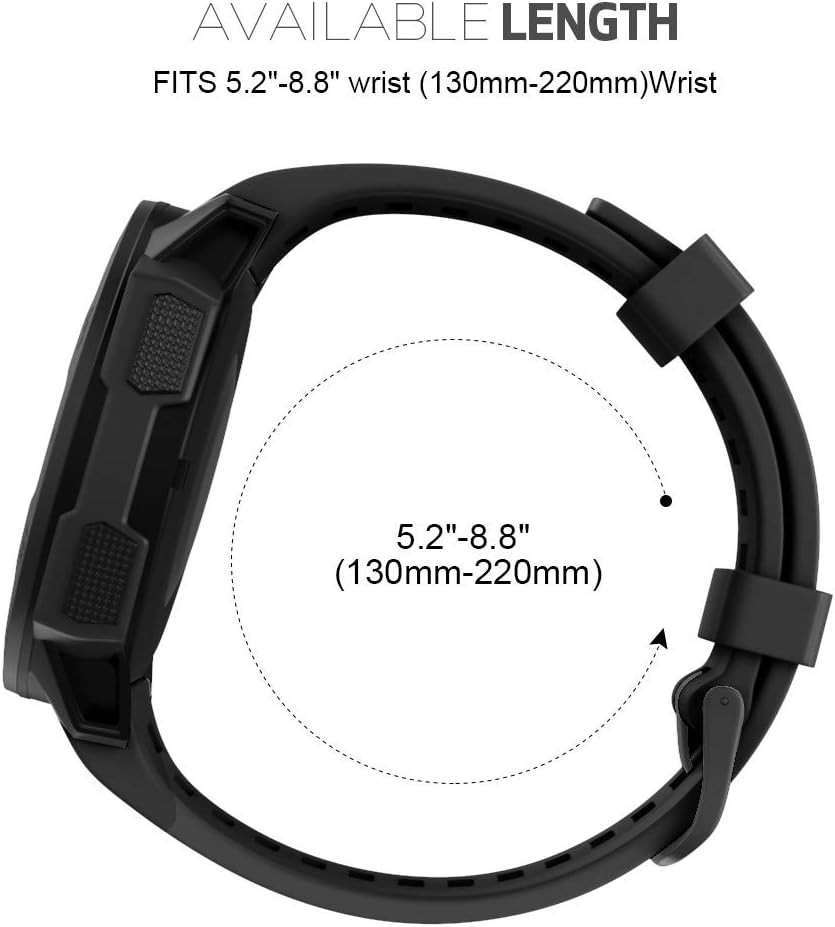 for Garmin Instinct Band, Soft Silicone Replacement Watch Strap Compatible with