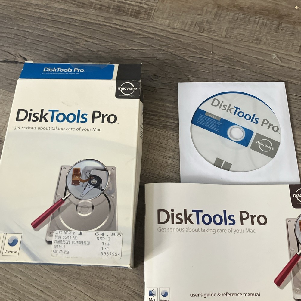 macware DiskTools Pro Vintage Utility Software- Disc And Box