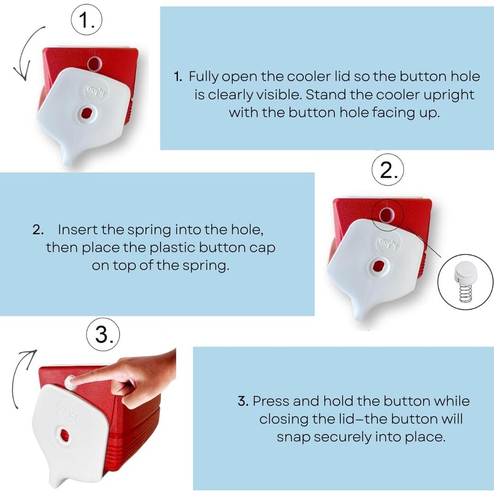 telehybrid Cooler Replacement Button & Spring Kit for Igloo 4 Pack, White