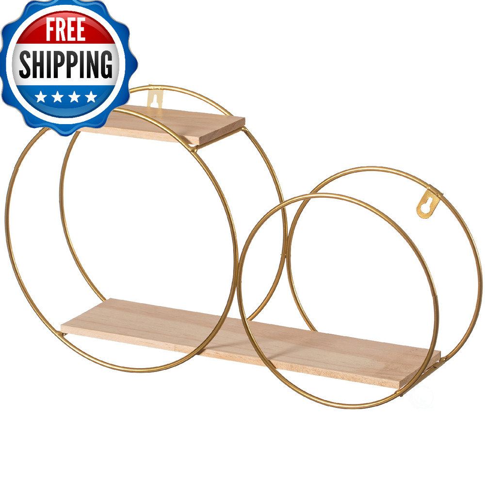 Tiered Decorative Modern Round Accent Floating Shelf Circle Decor Display Wall M