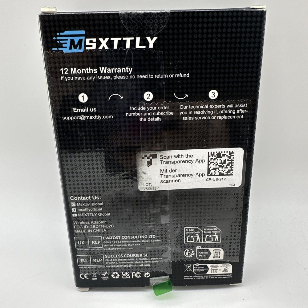 MSXTTLY Wireless Carplay Adapter Black