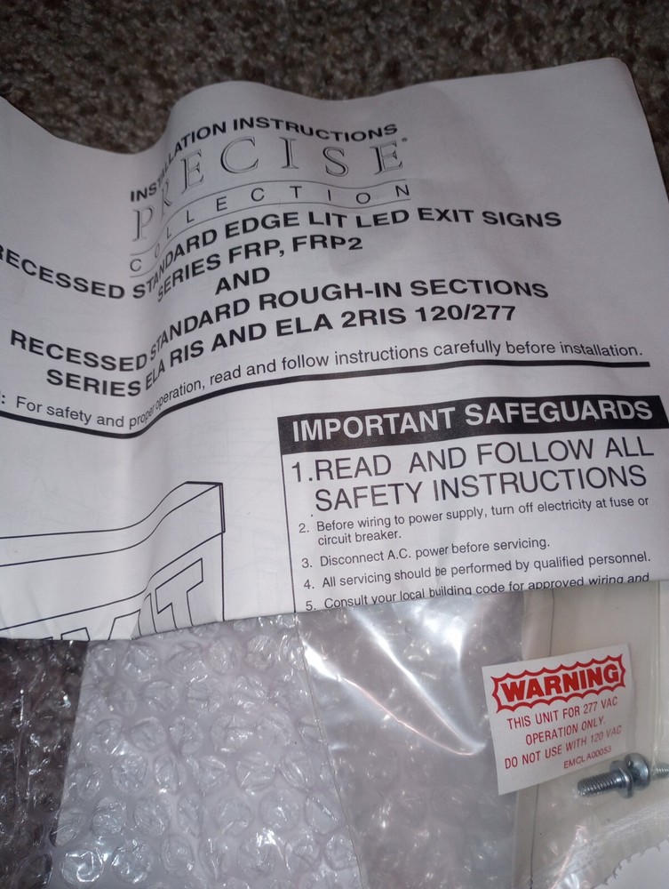 NEW GENUINE LITHONIA LIGHTING ELP EM018 EXIT ACCESSORY