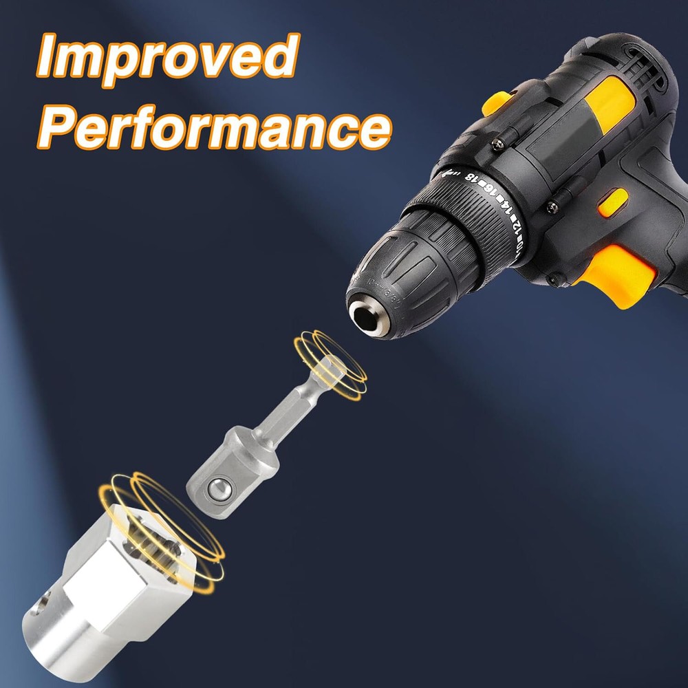 Cordless Drill Adapter with 1/2 Inch Socket Bit for Trailer Jack Crank Handle