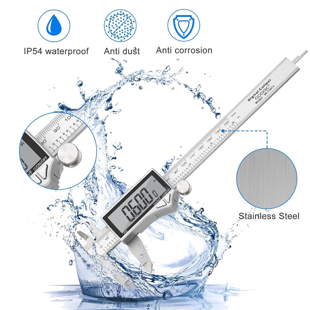 Multi-Function Stainless Steel Digital Caliper: 0-6 Inches with 3 Unit Switch