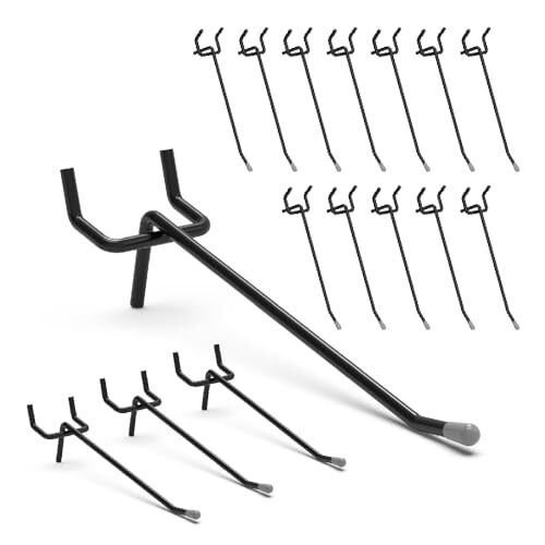 BFPeaky Black Pegboard Hooks 4 Inch, 50PC, Peg Board Hooks,  Assorted Sizes