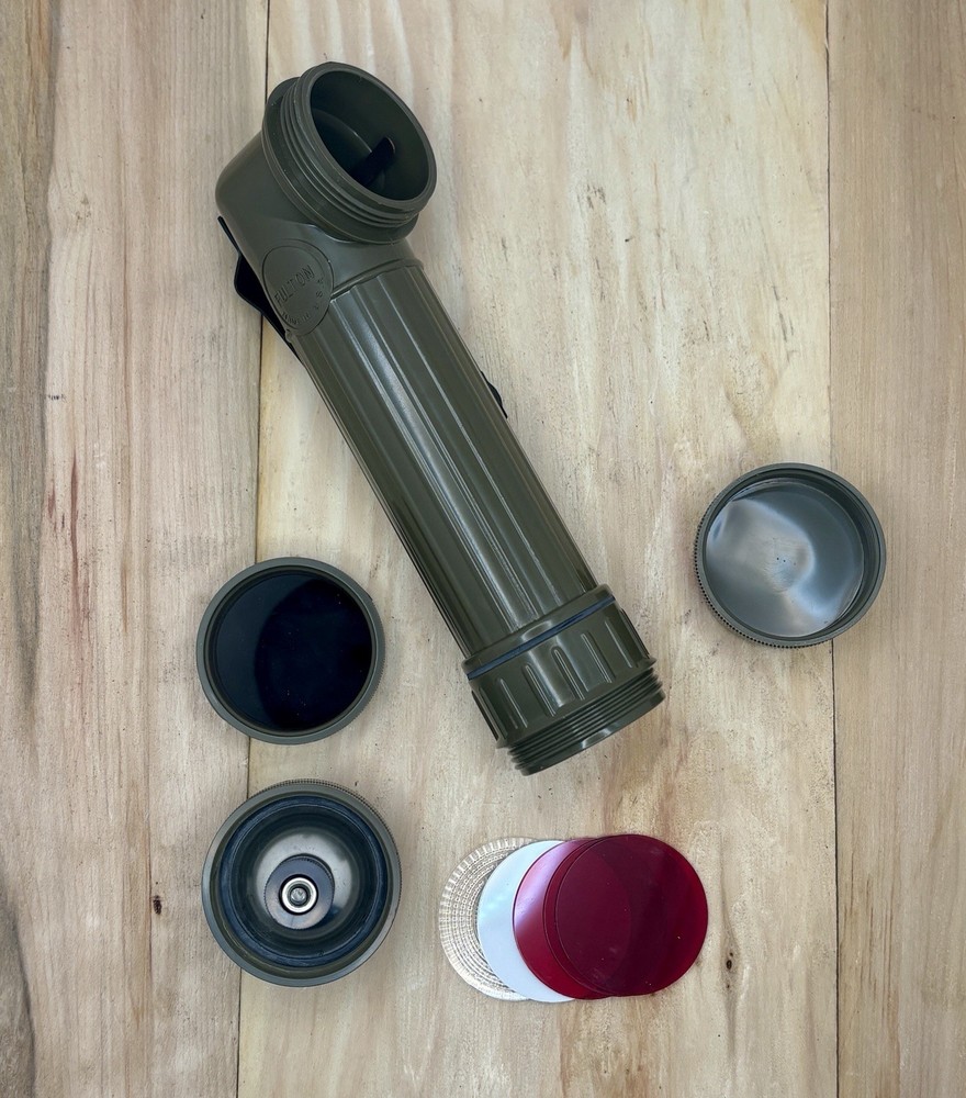 Fulton Angled Head Flashlight MX-991/U Military Issue Light With Filters