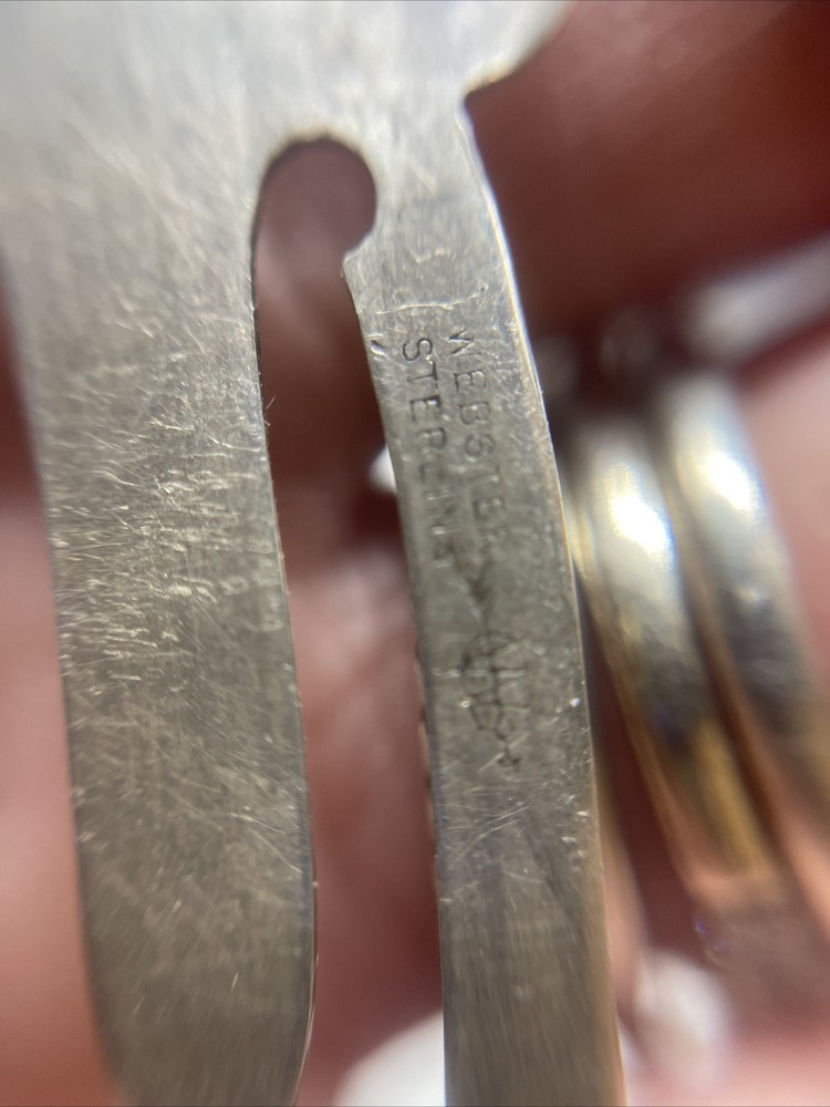 WEBSTER STERLING SILVER BOOKMARK CLIP PAGE MARK Webster Co#I230