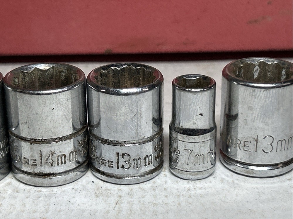 Vintage Ace Hardware Lot Tool Box And Various Socket In Good Working Condition
