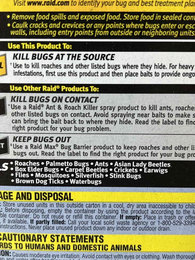 (1) RAID MAX No Mess Dry Fogger Attack/Control/Prevent Bugs 2-PACK 0.84 oz.- NEW