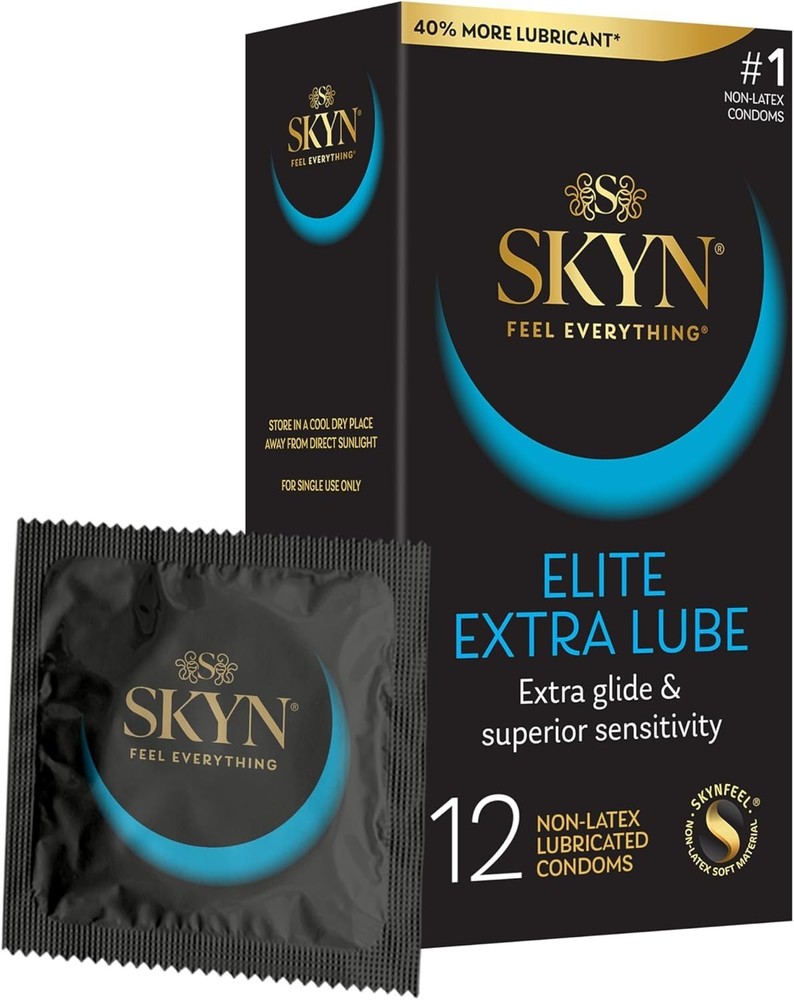 12 Count Elite Extra Lube Condoms - Feel the Difference with Extra Lubricant