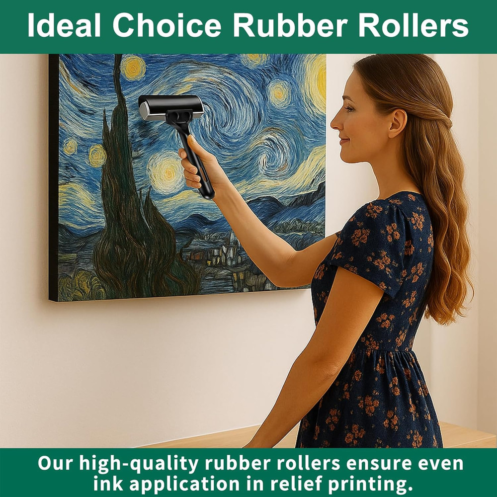 Soft Rubber Brayer Rollers for Crafting Brayer Rollers for Printmaking Brayer...