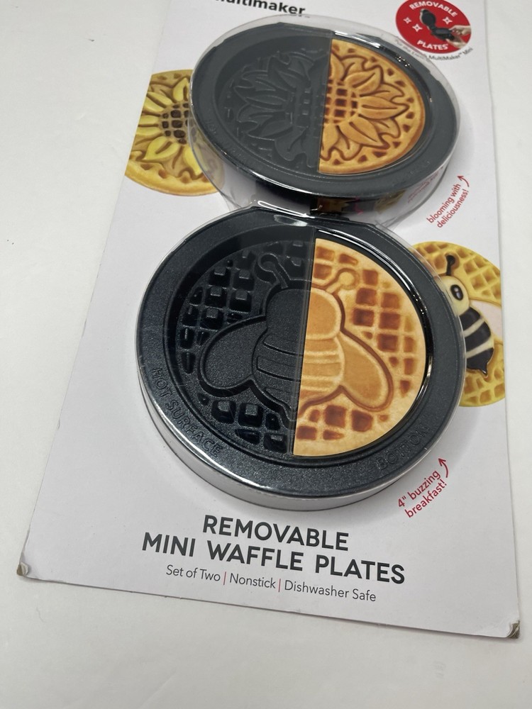 DASH Multimaker Mini Two 4” Nonstick Removable Plates Sunflower Bee