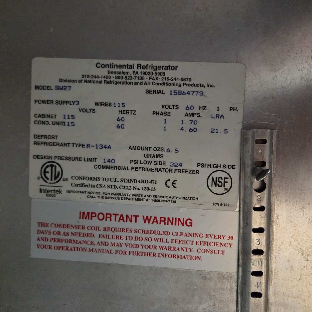 Continental SW27 27" Undercounter Refrigerator