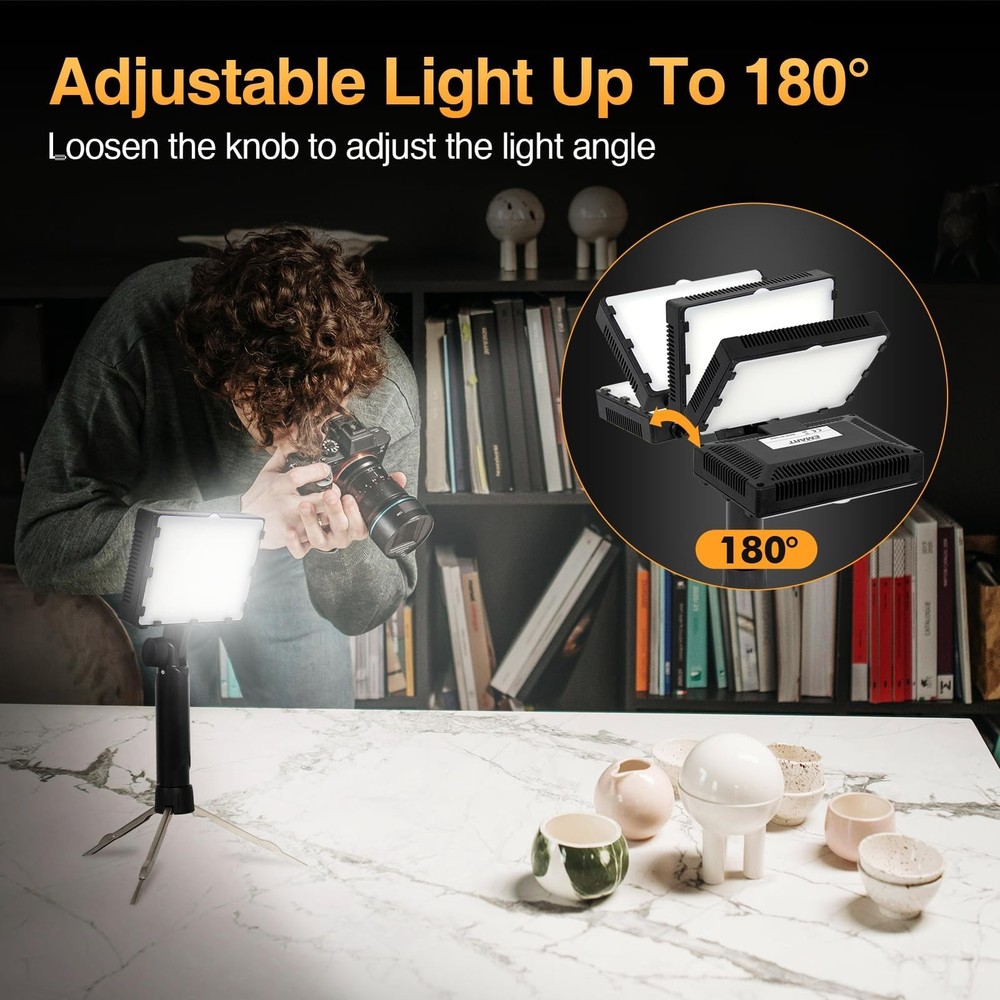 Portable Photography Lighting Kit 60 LED Continuous Studio Lights 2 Pack