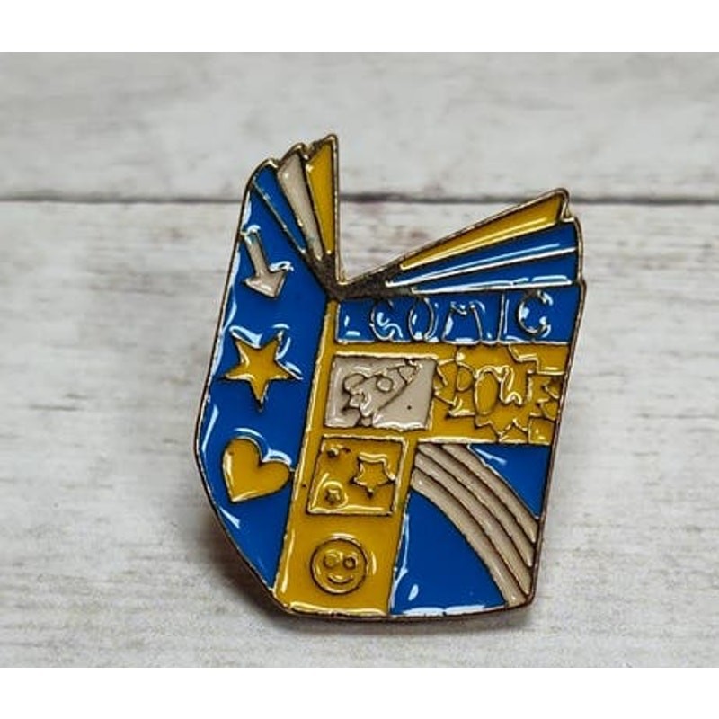 Fun Comic Book Pin for a Hat, Lapel, Lanyard, Jacket or Backpack