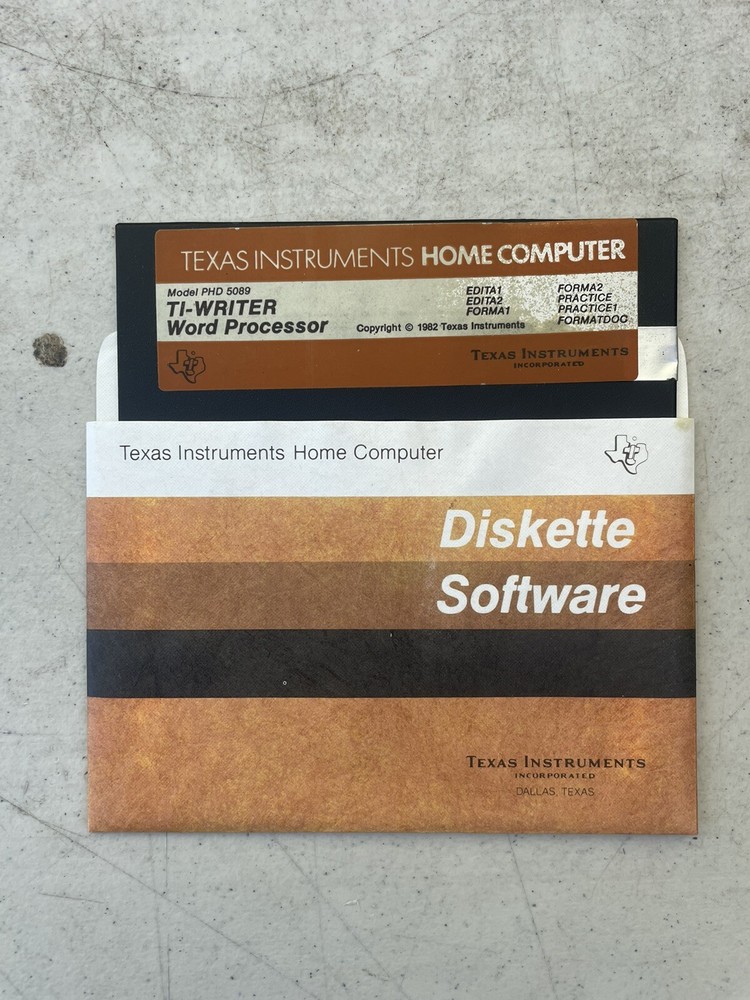 TI-Writer Word Processor Model PHD 5089 by Texas Instruments ~ 5.25" disk ~ 1982