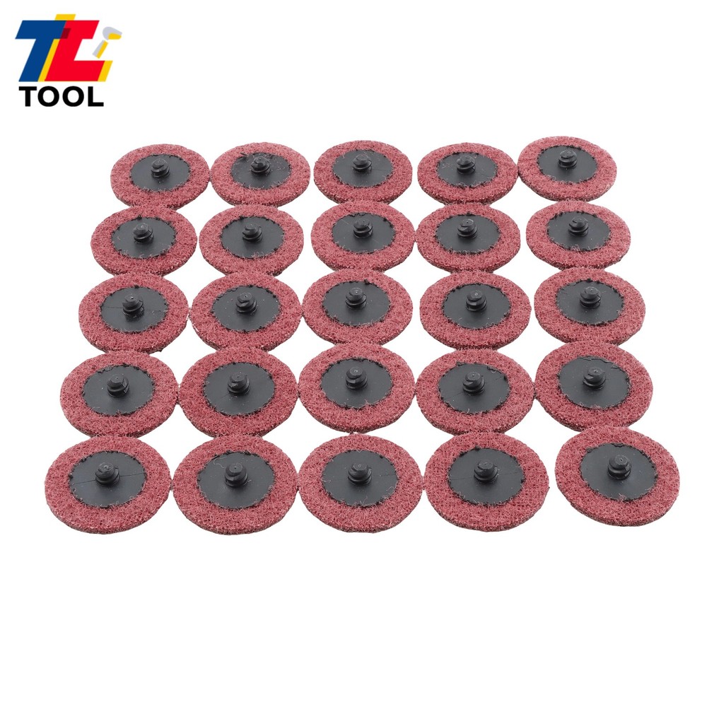 25 Pack Surface Conditioning Quick Change Discs 2" Red Medium Prep Pad Discs