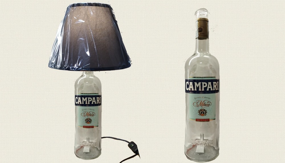 Campari Bottle Table Lamp with Shade