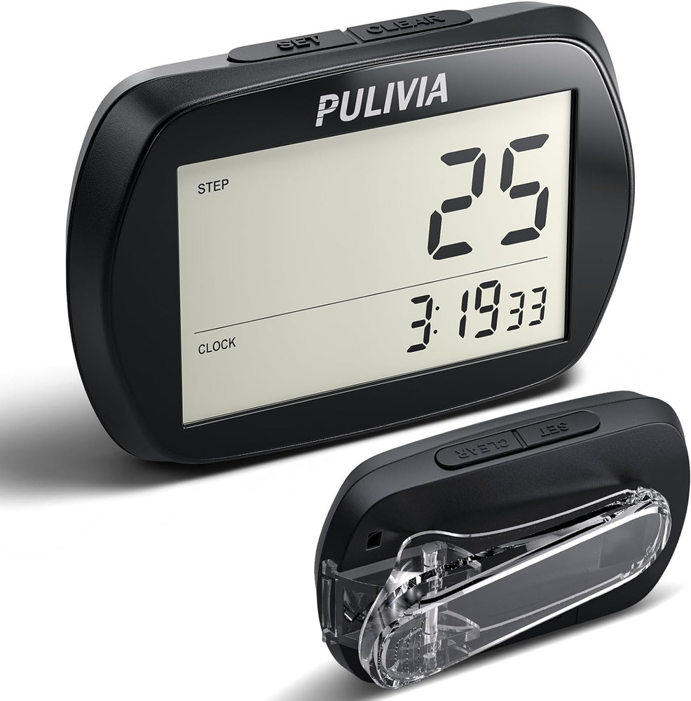 3D Step Counter with Clock, Accurate Walking Pedometer