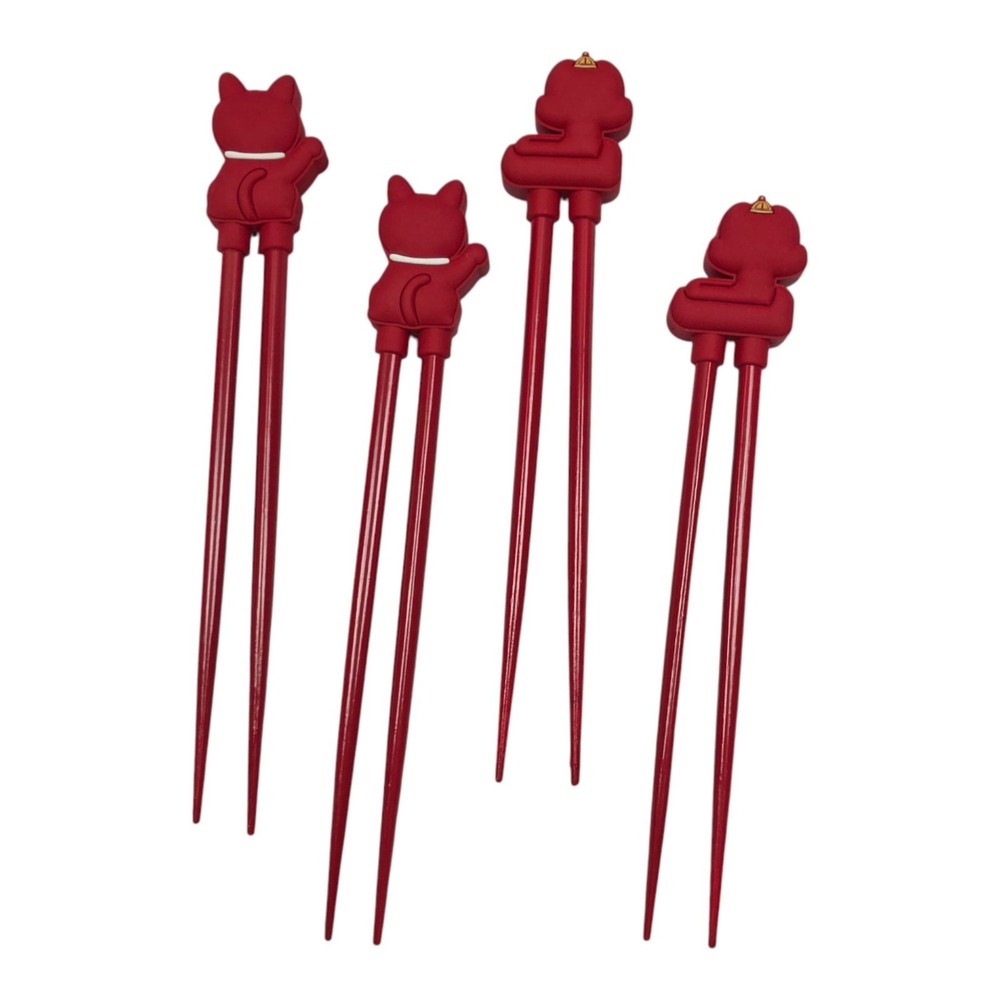 Lucky Cat & Snake Design Reusable Training Chopsticks