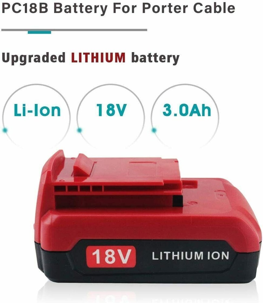 2PACK 18V Lithium Ion Battery FOR Porter Cable 18 Volt PC18B PC18BL PC18BLX Tool