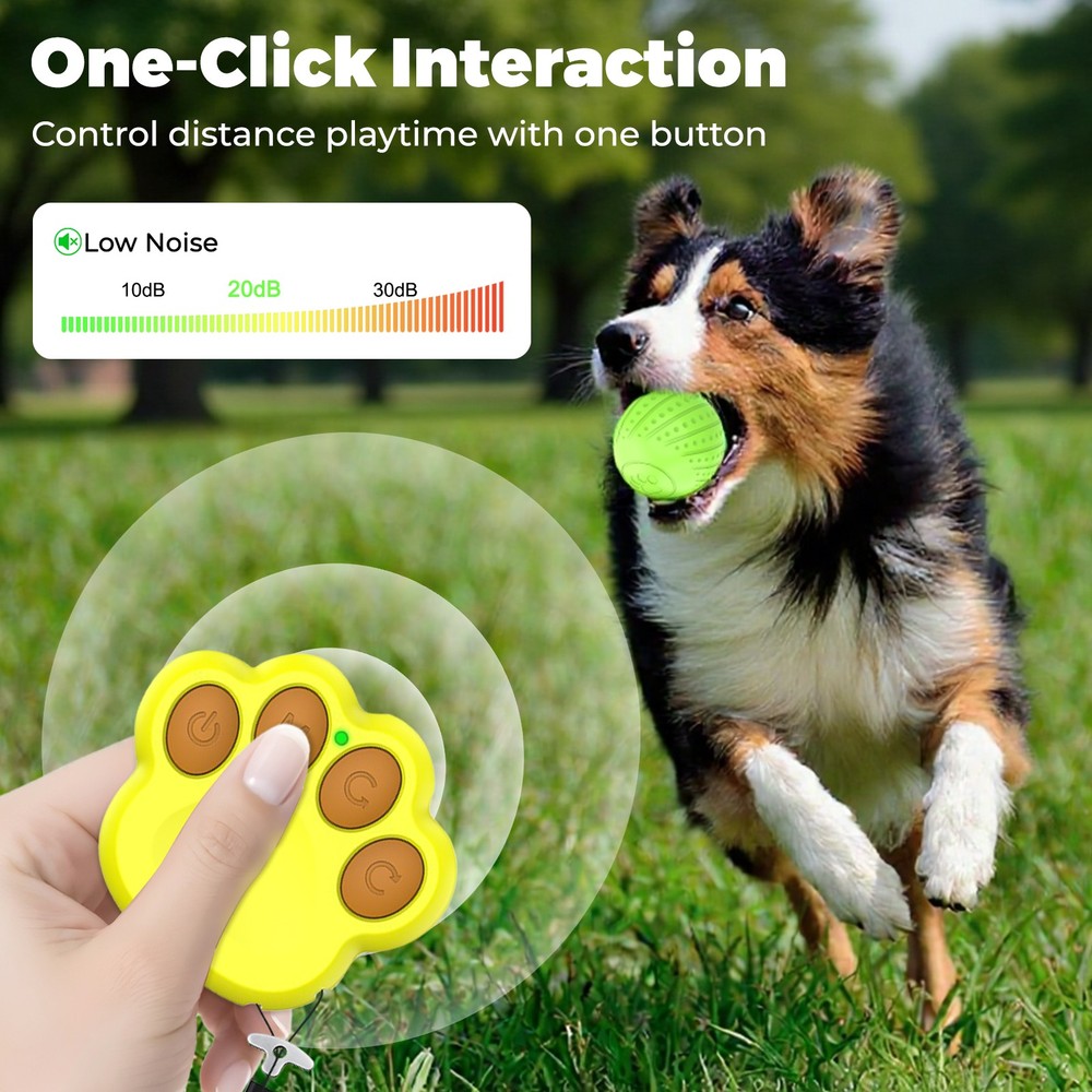Remote Controlled Interactive Dog Ball Toy with Silent Motion LED Auto Avoidance