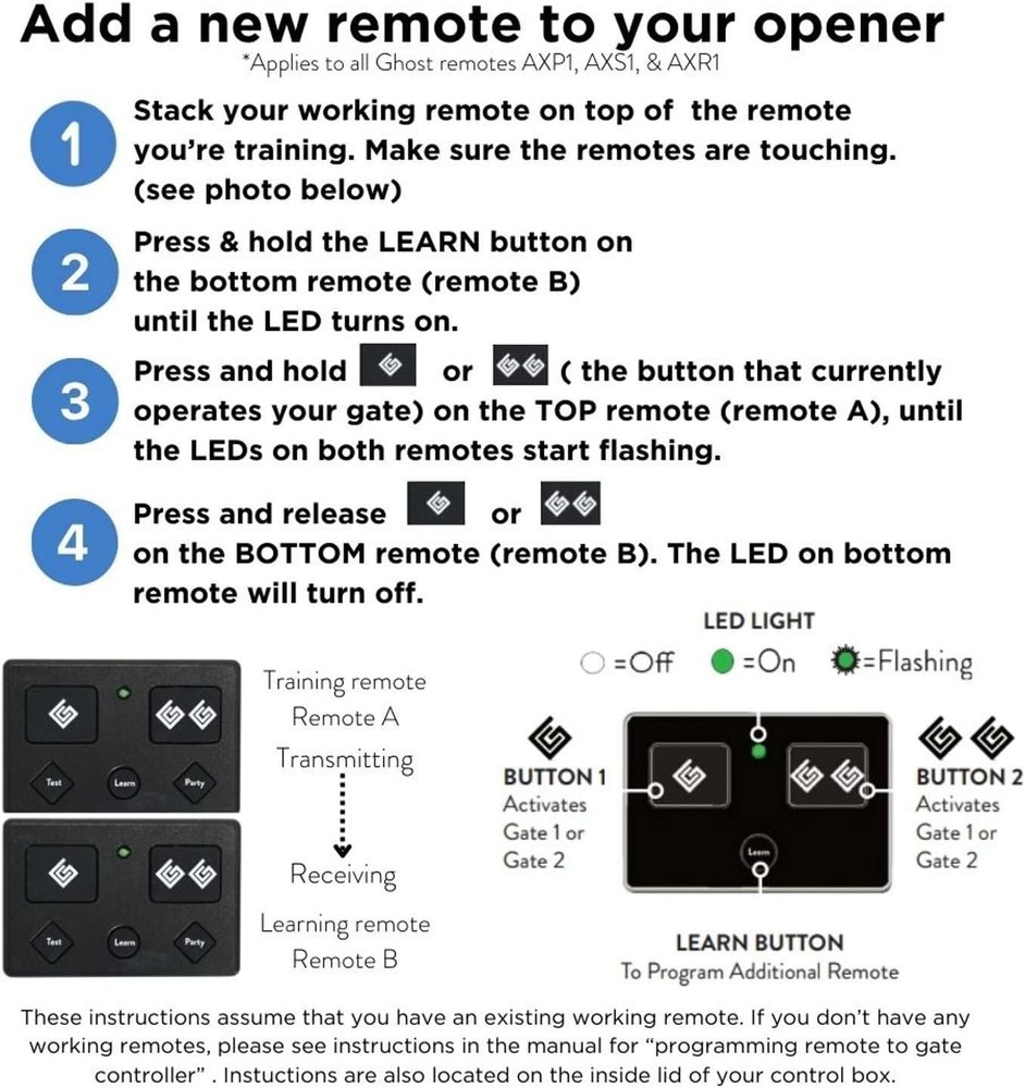 Standard 3-Button and Premium 5-Button Remote Bundle