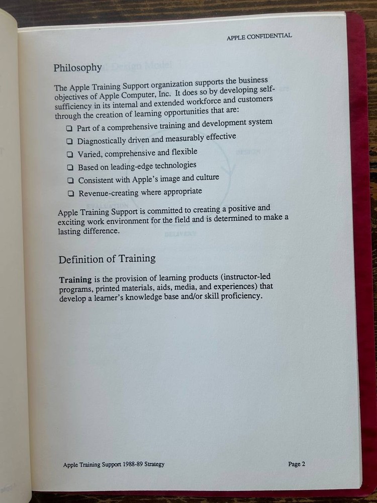 Apple Confidential 1988-89 Training Strategy Binder – Rare Internal Document