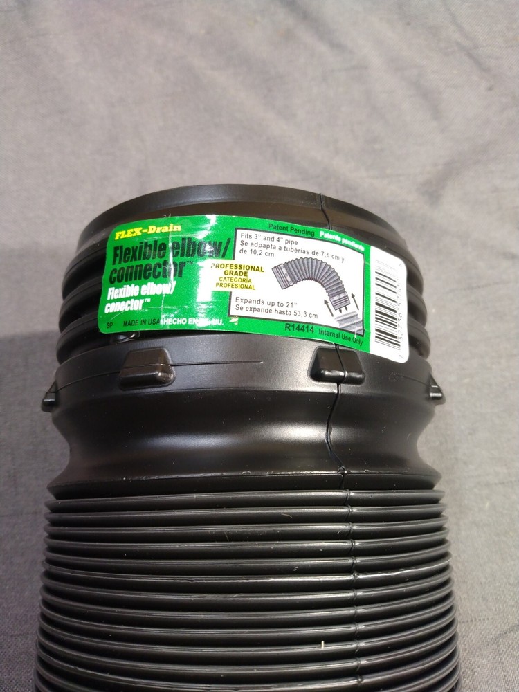Flex-Drain 57010 Polypropylene Universal New Flexible Elbow/Connector 4 in.