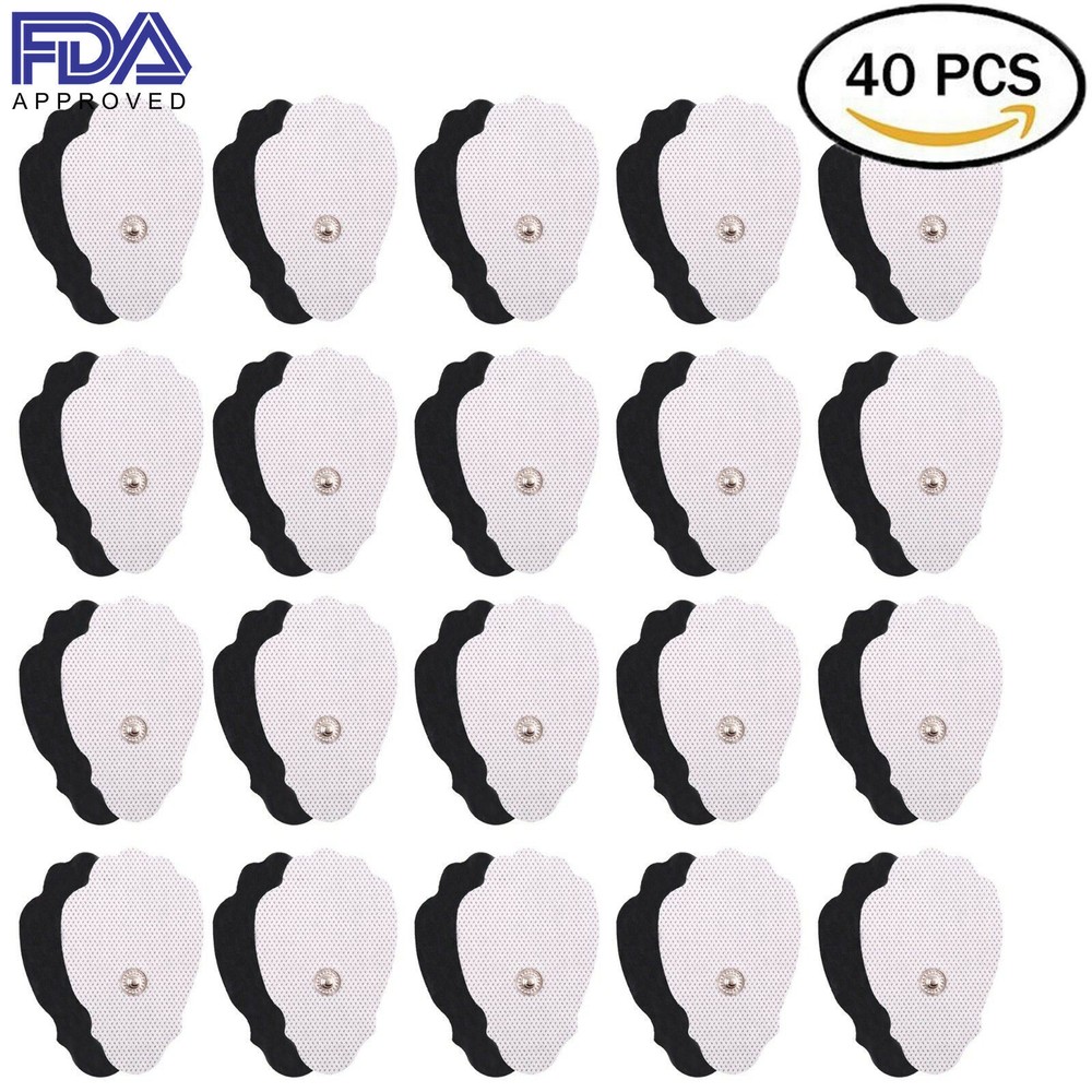 40PCS Large Snap On Replacement Electrode Pads For TENS Unit & Pulse Massager