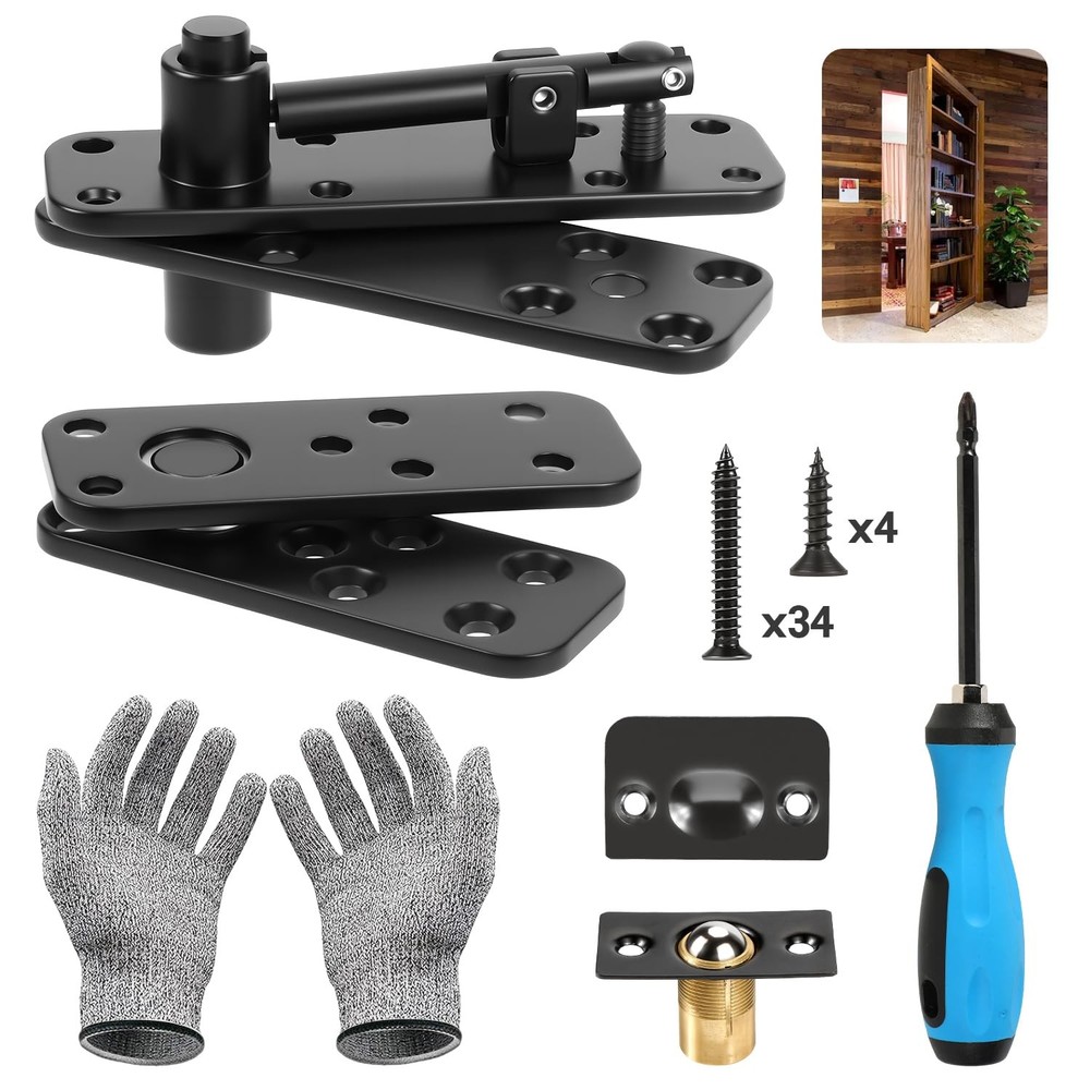 Murphy Door Pivot Hinge Kit, Hidden Door Hinge Hardware Kit, 570 Lbs Load-Bea