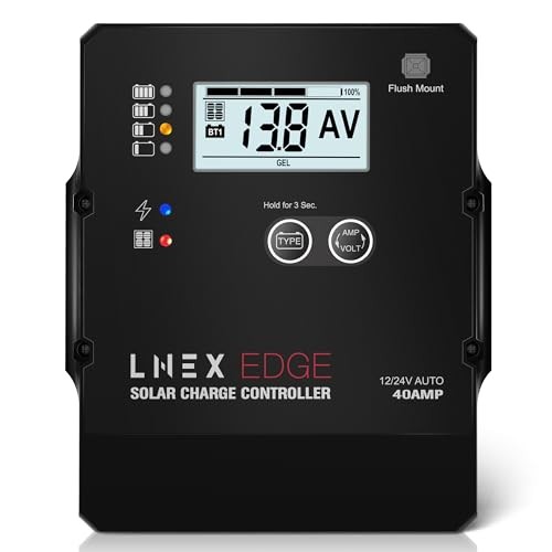 Solar Charge Controller with Flush Mount Design, 6 Stage 40A Flush Mount