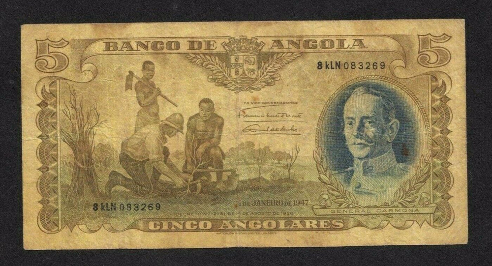 Angola 5 angolares 1947  P-77     VG+