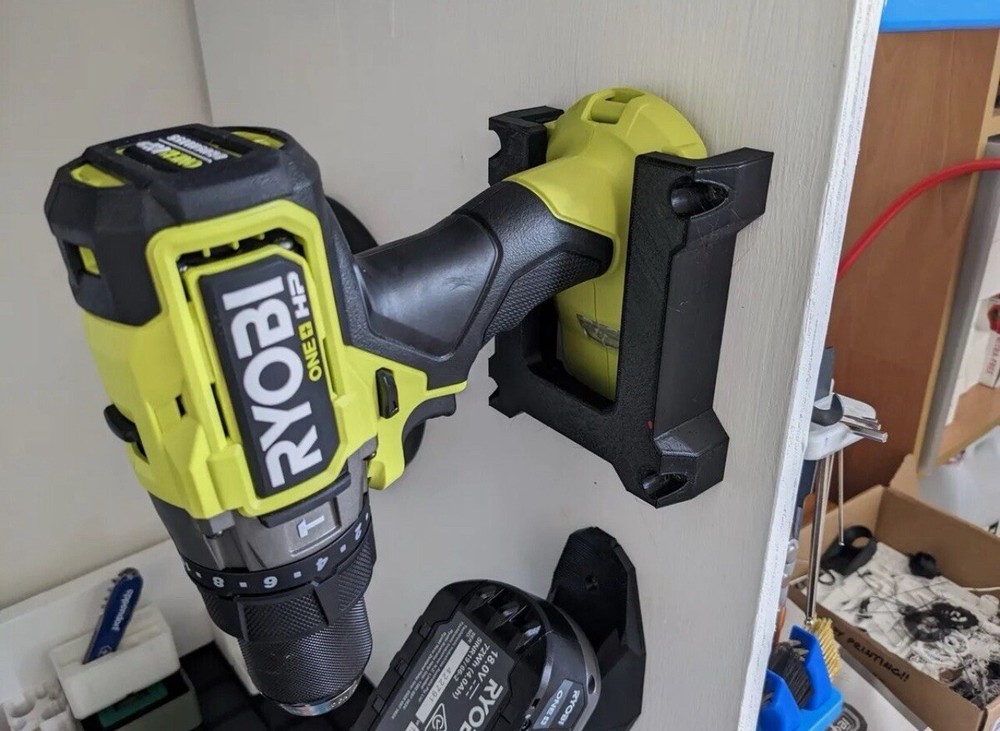 Ryobi Tool Holder Wall Mount 10 pack 3D Printed Black