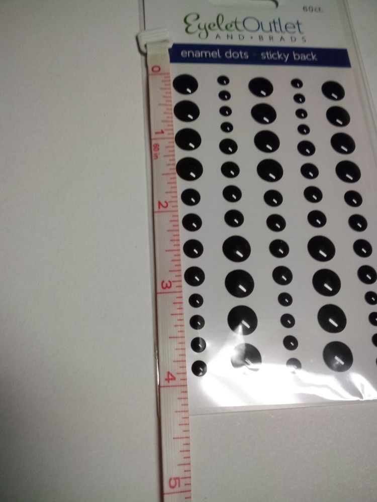 Eyelet Outlet Sticky Back Enamel Dots Multiple Sizes Black