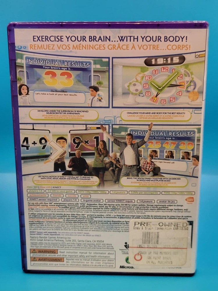 Microsoft Kinect Sensor Black 1414 XBOX 360 Bundle 3 Games - Tested & Working