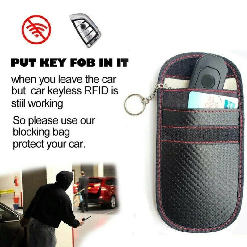 2X Anti Theft Faraday Bag for Car Keys RFID Blocking Pouch Keyless Protector