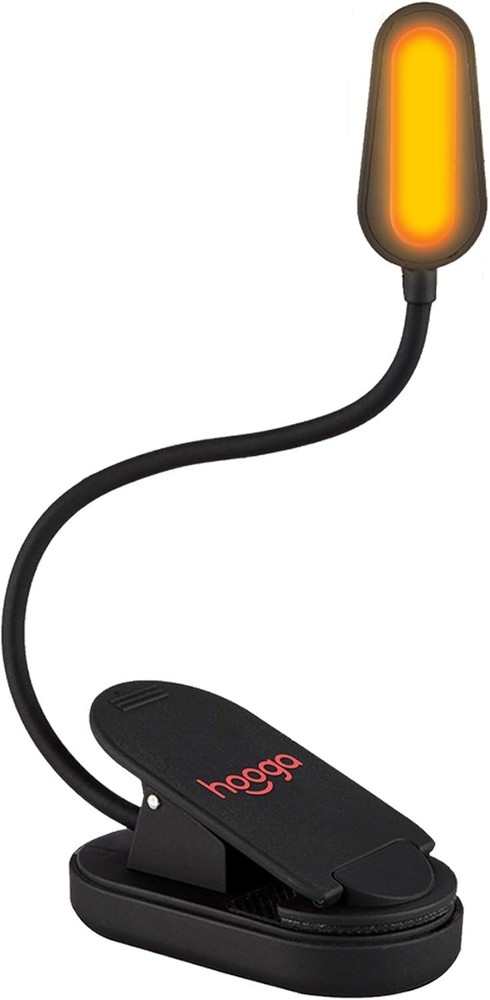 Amber Book Light Rechargeable Clip-On Blue Light Blocking LED Reading Light