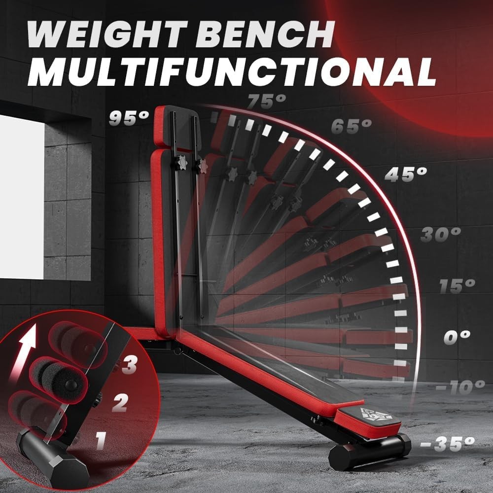 Adjustable Workout Bench with Foldable Design and Full Body Support