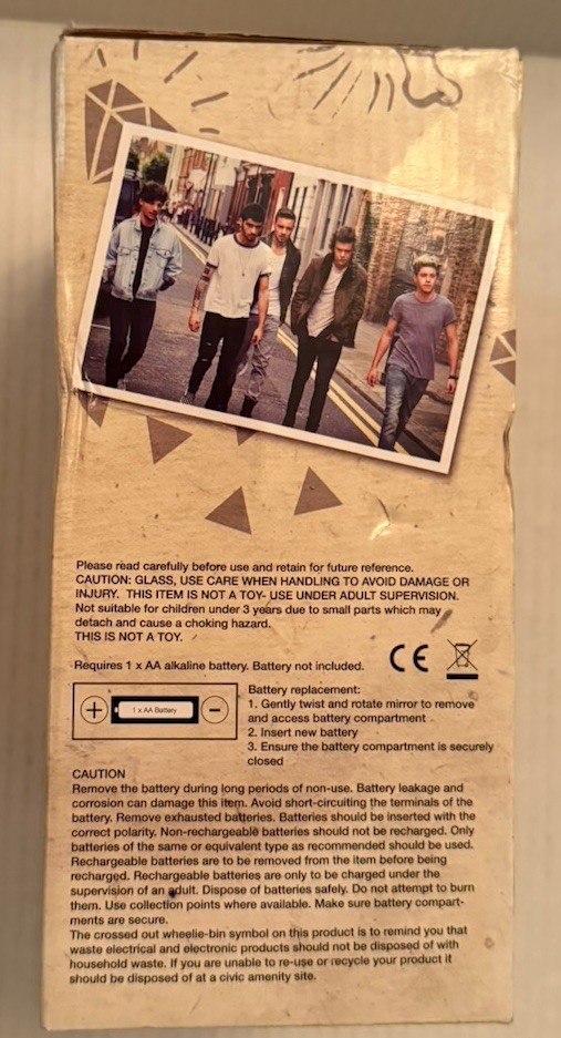 One Direction Limited Edition Swivel Mirror And Clock